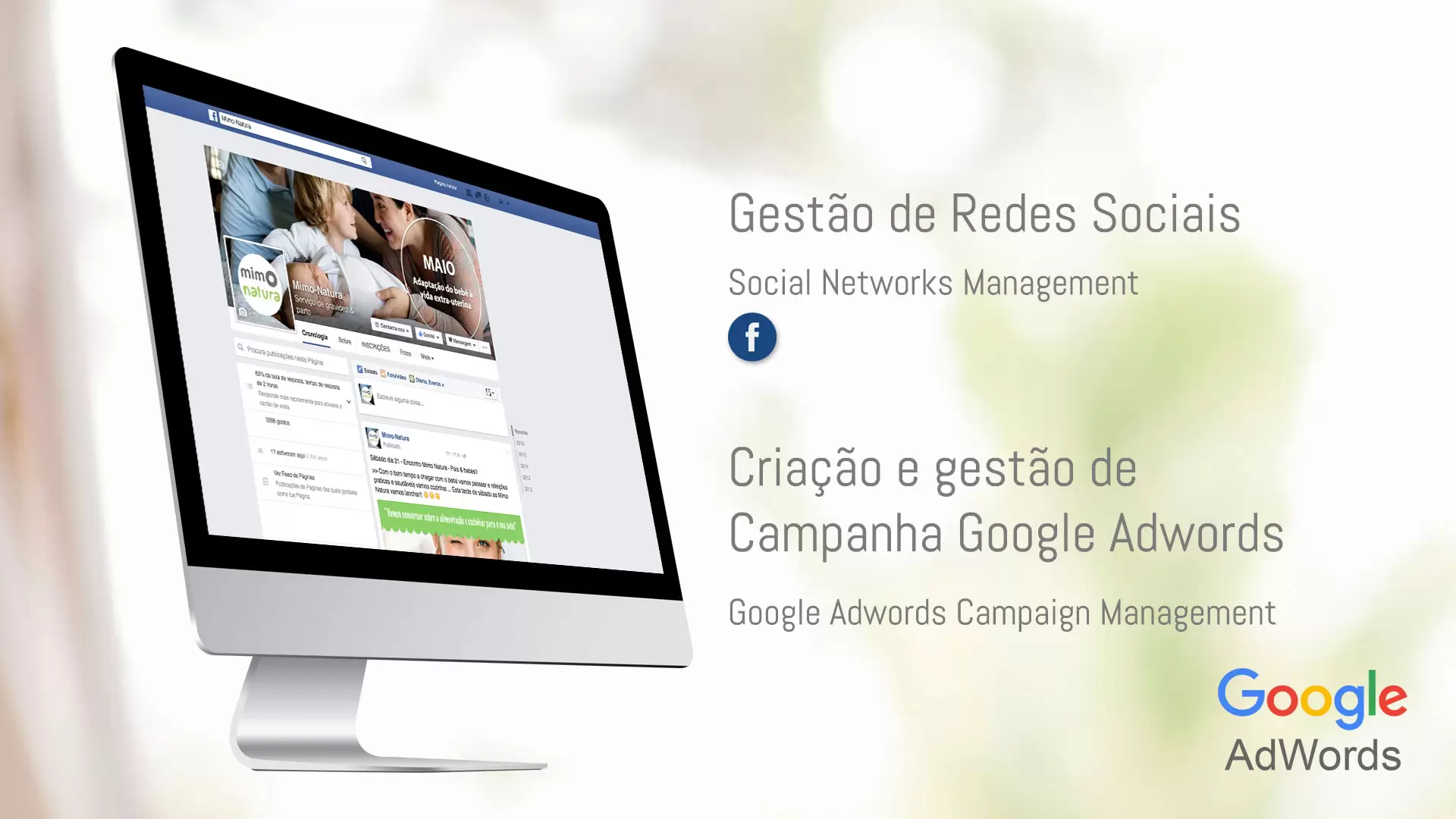 Redes Sociais e Campanhas de Google Adwords Mimo Natura